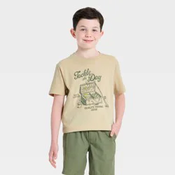 Boys' Short Sleeve 'Tackle the Day' Graphic T-Shirt - Cat & Jack™ Tan M
