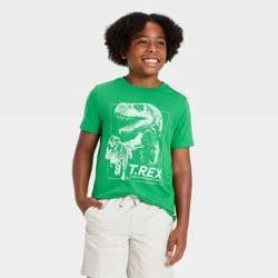 Boys' Short Sleeve T-Rex Dinosaur Graphic T-Shirt - Cat & Jack™ Green L