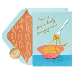 PAPYRUS Pasta Mother's Day Card for Mom, Happy Mother's Day, Includes Premium Lined Envelope and Hummingbird Seal