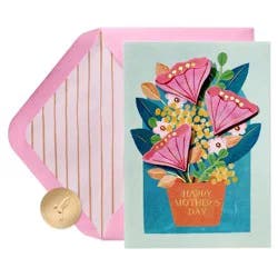 PAPYRUS Floral Mother's Day Card for Mom, Wonderful Moms Like You, Includes Premium Lined Envelope and Hummingbird Seal