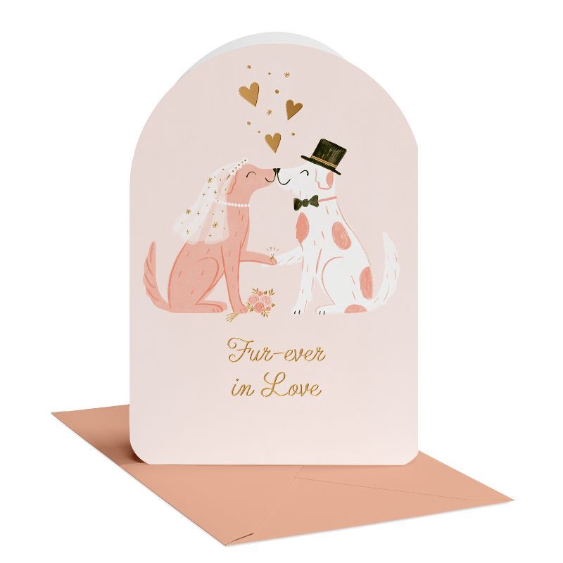 slide 1 of 5, American Greetings Dog Wedding Card for Bride and Groom, So Happy For You Two, Includes Envelope, 1 ct