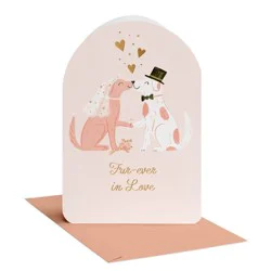 American Greetings Dog Wedding Card for Bride and Groom, So Happy For You Two, Includes Envelope