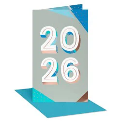 American Greetings Grad Card Color Block Dated