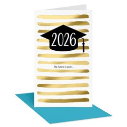 American Greetings Grad Card Stripes and Grad Cap