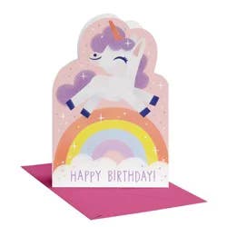 American Greetings Birthday Card for Kids, Wishing You Rainbows and Unicorns, Includes Envelope