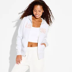 Women's Hooded Zip-Up Sweatshirt - Wild Fable™ Heather Gray XS