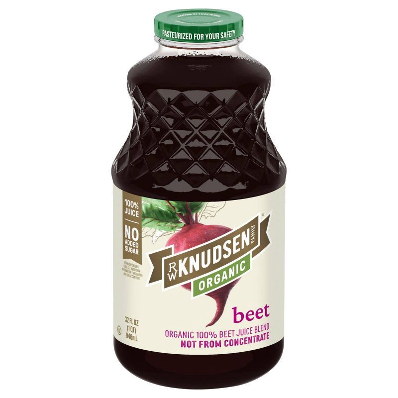 slide 1 of 4, R.W. Knudsen Family R.W. Knudsen Organic Beet Juice - 32 fl oz Glass Bottle, 32 fl oz