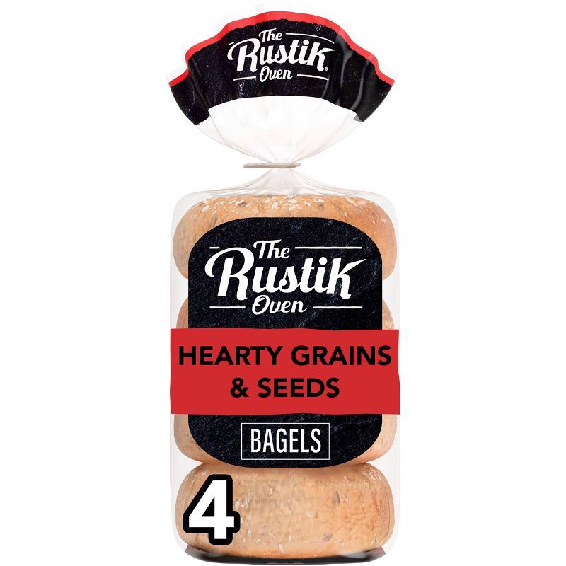 slide 1 of 7, The Rustik Oven Hearty Grains and Seeds Bagels - 16.8oz, 16.8 oz