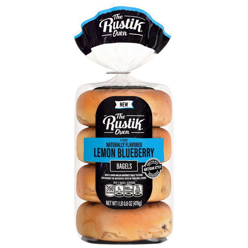 slide 1 of 7, The Rustik Oven Lemon Blueberry Bagels - 16.8oz, 16.8 oz
