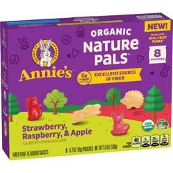 Annie's Nature Pals Strawberry Raspberry Apple Fruit Snacks Box - 5.6oz/8ct