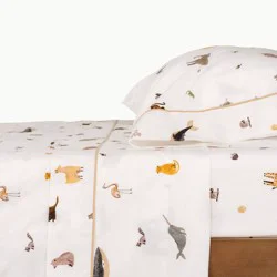 Gathre Menagerie Zoo Animals Sheet Set Twin