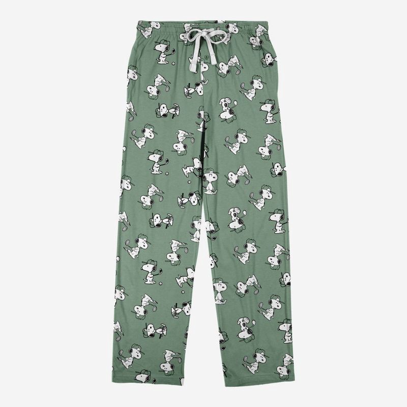 slide 1 of 2, Men's Peanuts Father's Day Snoopy Sleep Pants - Green L, 1 ct