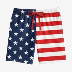 Bioworld Men's Americana Flag Sleep Shorts - Blue/Red L
