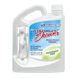 Wet & Forget Shower Cleaner- Fragrance Free - 64 fl oz: Plastic Bottle, Liquid Cleanser, Bath Tub, Ceramic Tile