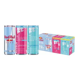 Red Bull Sugarfree Variety Pack Zero Iced Peach - 12pk/8.4 fl oz