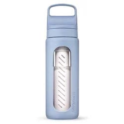 LifeStraw Go Series 20oz Glass Water Filter Bottle Icelandic Blue