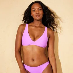 Women's Scoop Neck Bralette Bikini Top - Shade & Shore™ Purple XL