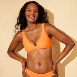 Women's Scoop Neck Bralette Bikini Top - Shade & Shore™ Orange XS