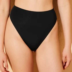 Women's High Waist Extra High Leg Cheeky Bikini Bottom - Shade & Shore™ Black XS