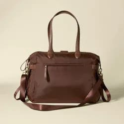 Soft Tote Solid Shoulder Backpack Diaper Bag - Dark Brown - Cloud Island™