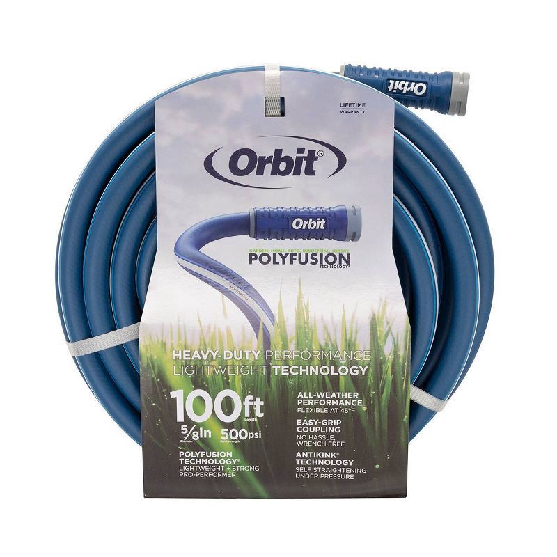 slide 2 of 3, Orbit 100' Polyfusion Standard Hose Gray/Blue, 1 ct