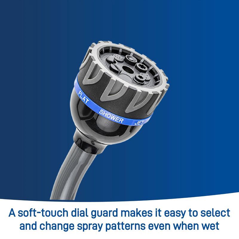 slide 7 of 7, Orbit 8-Pattern Thumb Control Hose Wand Gray/Blue/Black, 1 ct