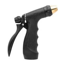 Orbit Adjustable Rear Trigger Brass-Tip Compact Hose Nozzle Brass/Black