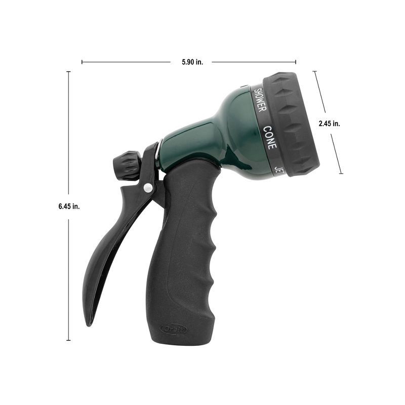 slide 5 of 5, Orbit 7-Pattern Metal Rear Trigger Hose Nozzle Green/Black, 1 ct