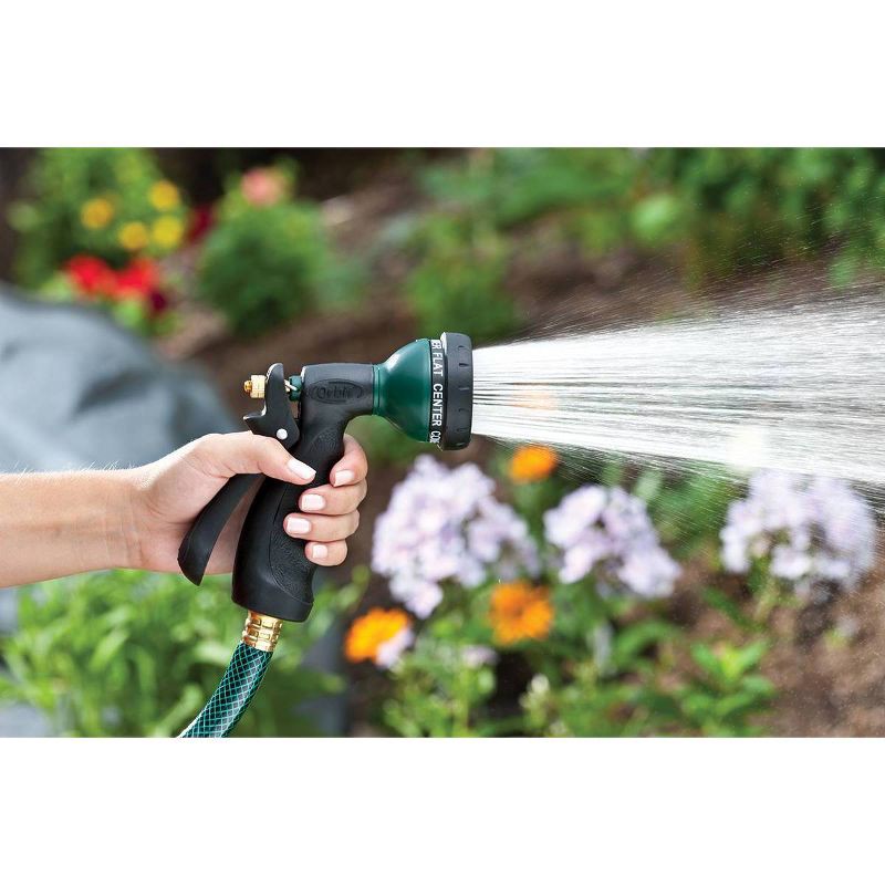 slide 2 of 3, Orbit 7-Pattern Metal Rear Trigger Compact Hose Nozzle Green/Black, 1 ct