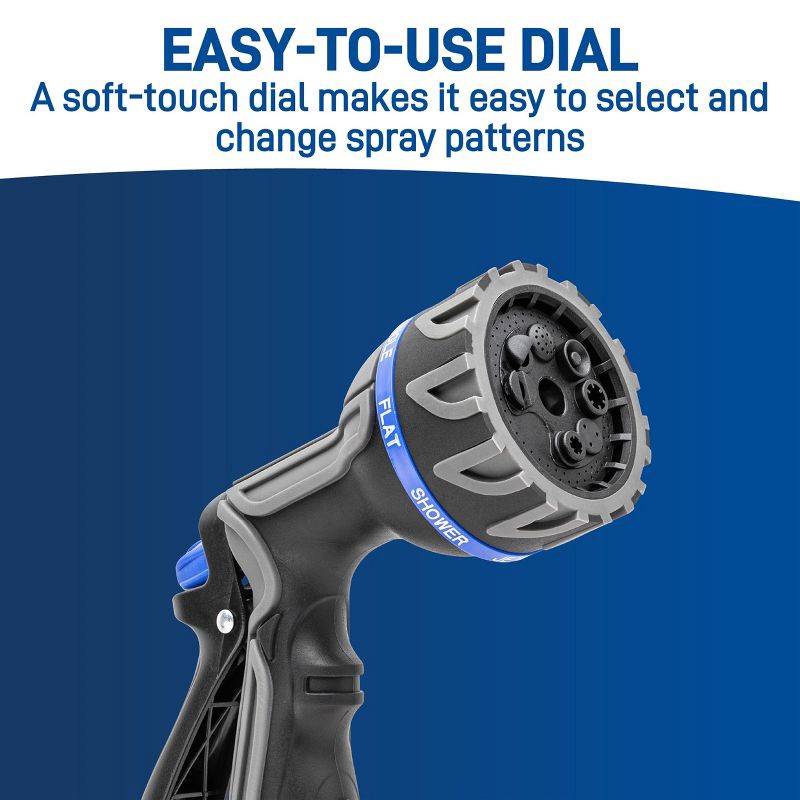 slide 5 of 7, Orbit Irrigation Orbit Q Series 8-Pattern Metal Rear Trigger Hose Nozzle Gray/Blue/Black, 1 ct