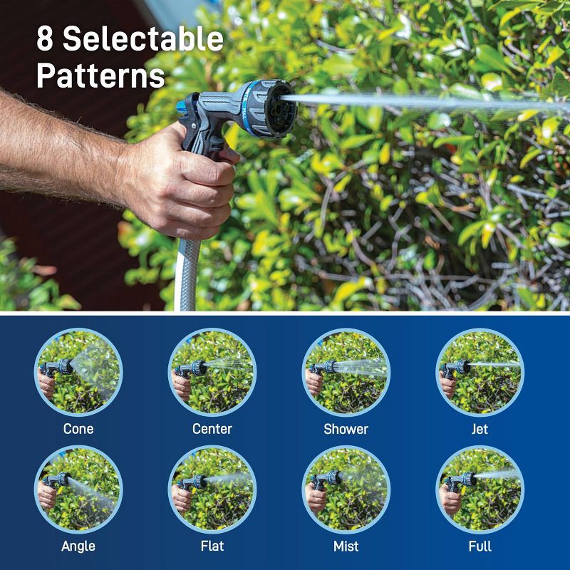 slide 6 of 7, Orbit Irrigation Orbit Q Series 8-Pattern Metal Rear Trigger Hose Nozzle Gray/Blue/Black, 1 ct