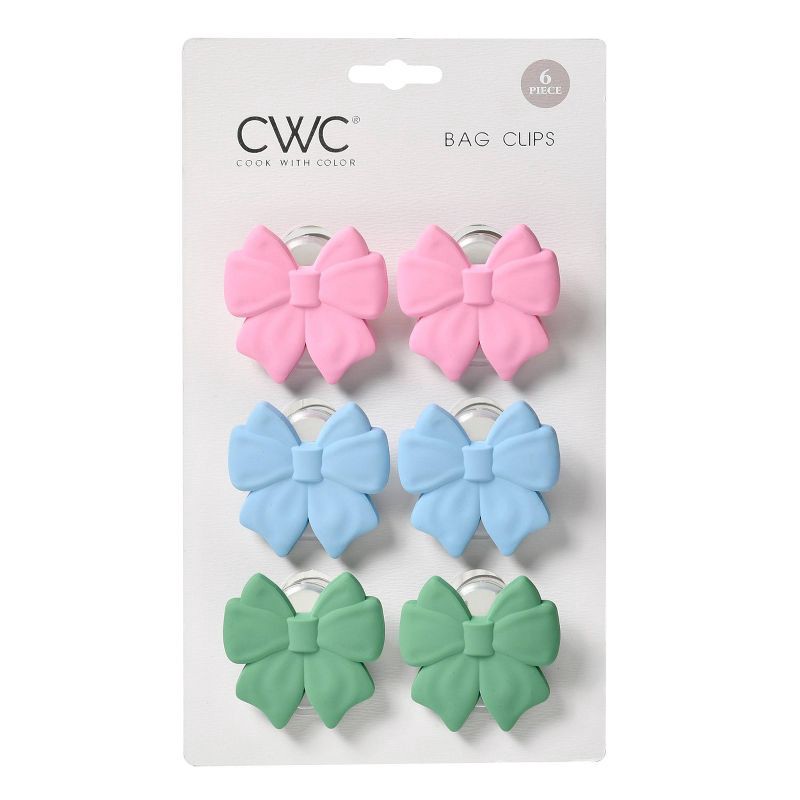 slide 1 of 5, Cook With Color Bag Clips Bows, 1 ct