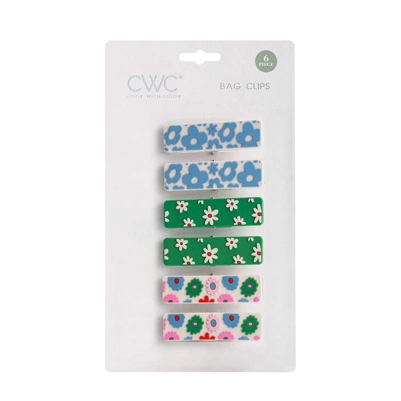 slide 1 of 4, Cook With Color Bag Clips Floral, 1 ct