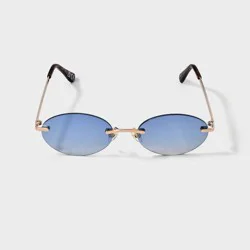 Women's Shiny Metal Oval Sunglasses - Wild Fable™ Gold