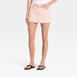 Women's Stripe Denim Skirt - Universal Thread™ Red/White 4