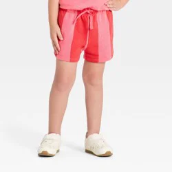 Grayson Mini Toddler Girls' Striped French Terry Shorts - Bright Pink 3T