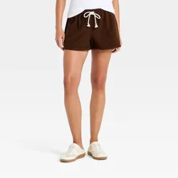 Women's Mid-Rise Textured Knit Pull-On Shorts - Universal Thread™ Brown M