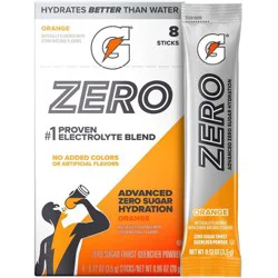 Gatorade GZERO Orange Sports Drink Mix - 8pk/20 oz