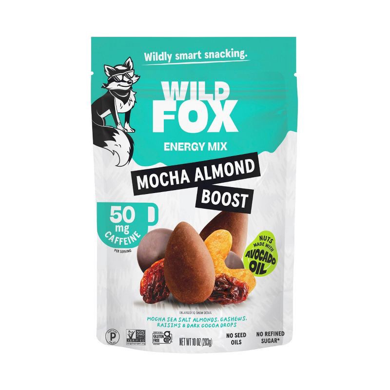 slide 1 of 9, Wild Fox Mocha Almond Boost Energy Trail Mix - 10oz, 10 oz