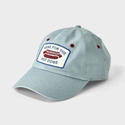 Men's 6 Panel Here For The Hot Dogs Baseball Hat - Goodfellow & Co™ Blue