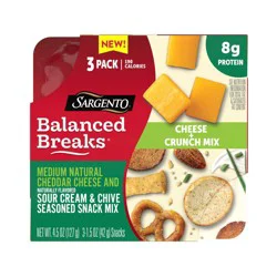 Sargento Balanced Breaks Crunch Mix, Medium Cheddar Cheese, Sour Cream & Chive Snack Mix - 4.5oz/3ct