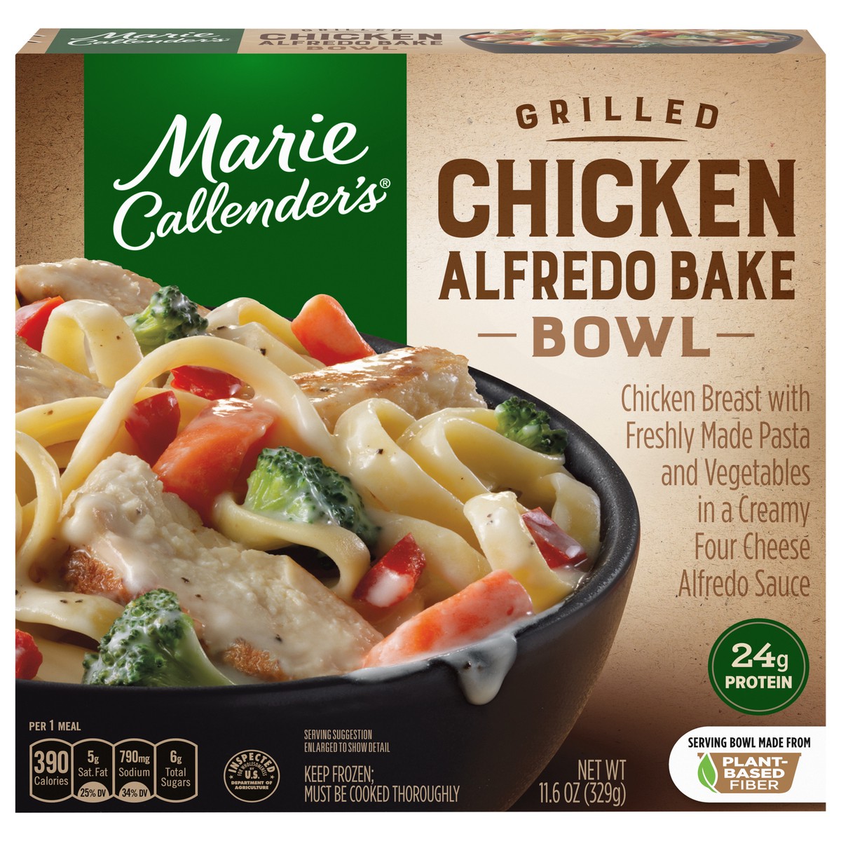 slide 6 of 13, Marie Callender's Grilled Chicken Alfredo Bake Bowl, Frozen Meal, 11.6 oz., 11.60 oz
