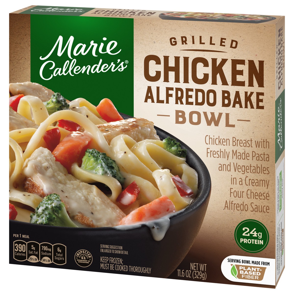 slide 2 of 13, Marie Callender's Grilled Chicken Alfredo Bake Bowl, Frozen Meal, 11.6 oz., 11.60 oz