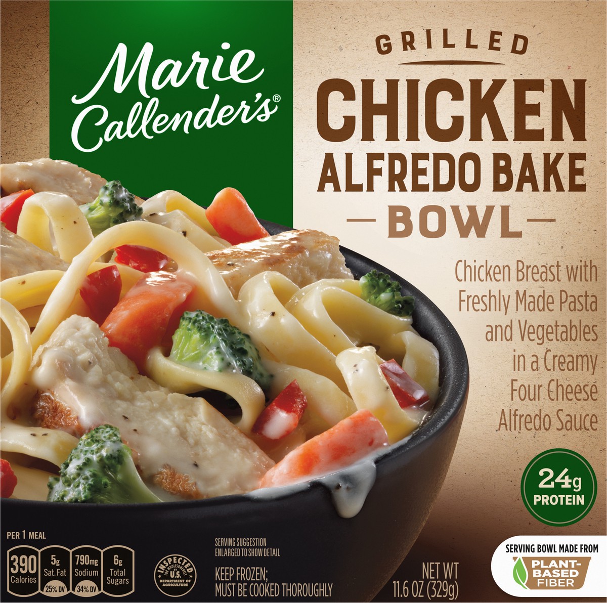 slide 3 of 13, Marie Callender's Grilled Chicken Alfredo Bake Bowl, Frozen Meal, 11.6 oz., 11.60 oz