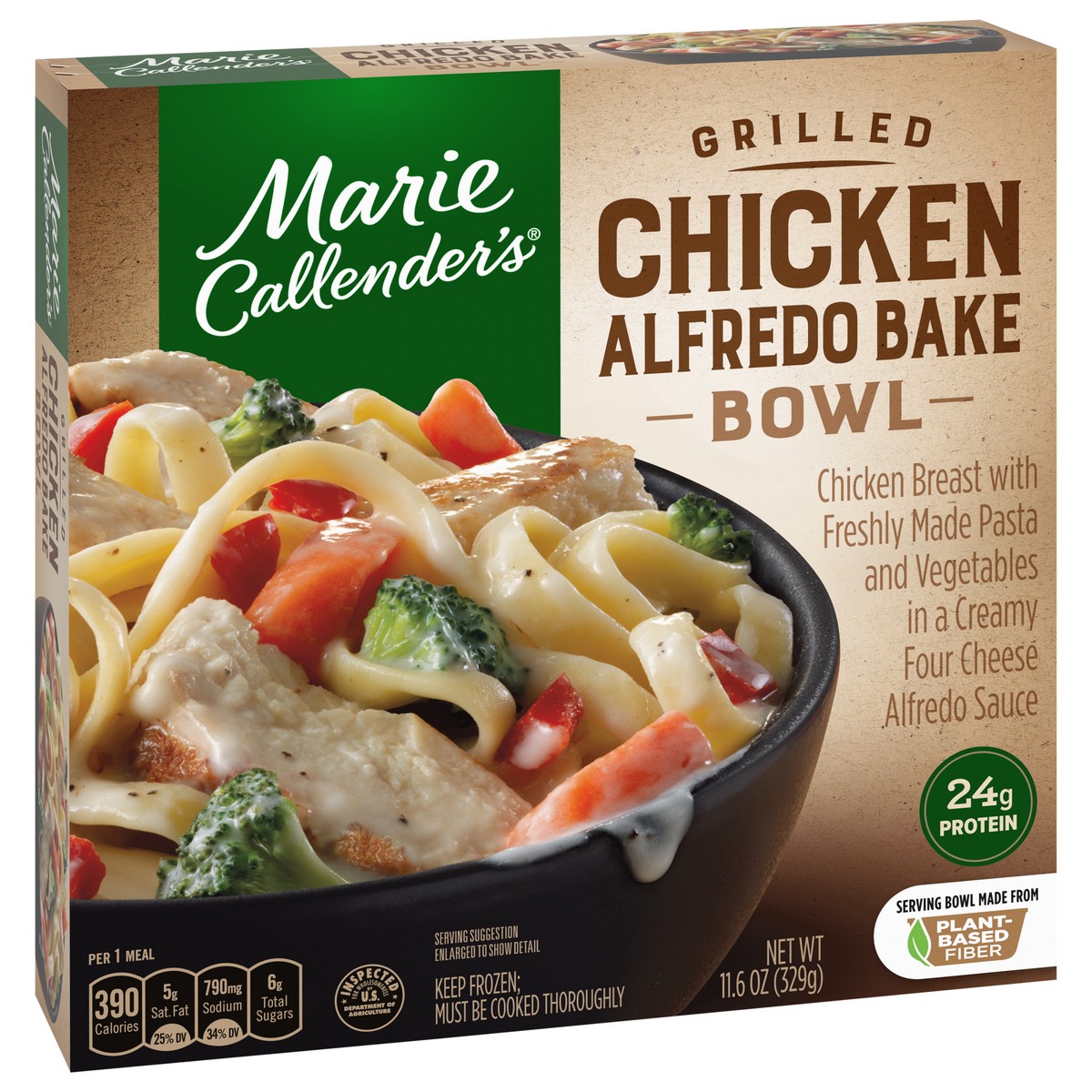 slide 8 of 13, Marie Callender's Grilled Chicken Alfredo Bake Bowl, Frozen Meal, 11.6 oz., 11.60 oz