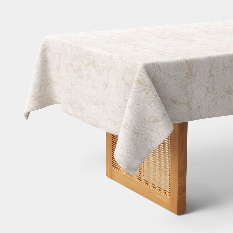 slide 1 of 4, 84"x60" Slate Textured Tablecloth with Gold Lurex - Threshold™, 84 in x 60 in