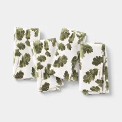 4pk Leaf Print Napkins - Threshold™