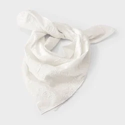 Cotton Square Scarf Embroidered Detail - Universal Thread™ White
