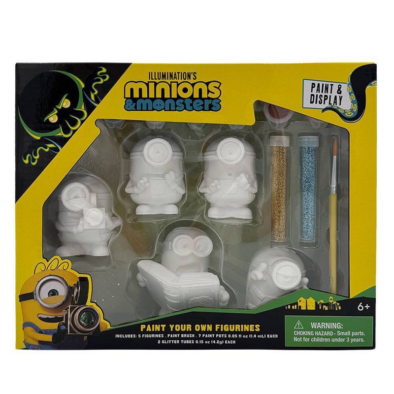 slide 1 of 4, 5ct Minions & Monsters Paint-Your-Own Figurine Set, 5 ct