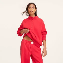 Women's Snap Mockneck Popover Sweatshirt - Parke x Target Red L/XL